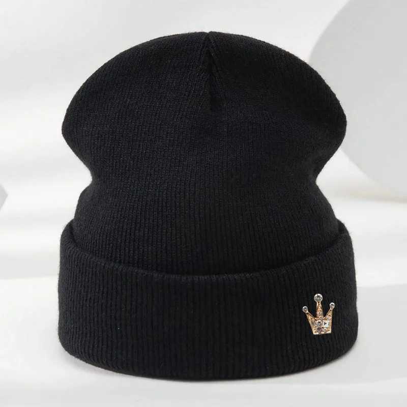 1pc Crown Beanie HatUnisex Elastic Lightweight StreetwearCold Protection Warm Autumn and Winter Skull for Daily OutdoorXJ251110