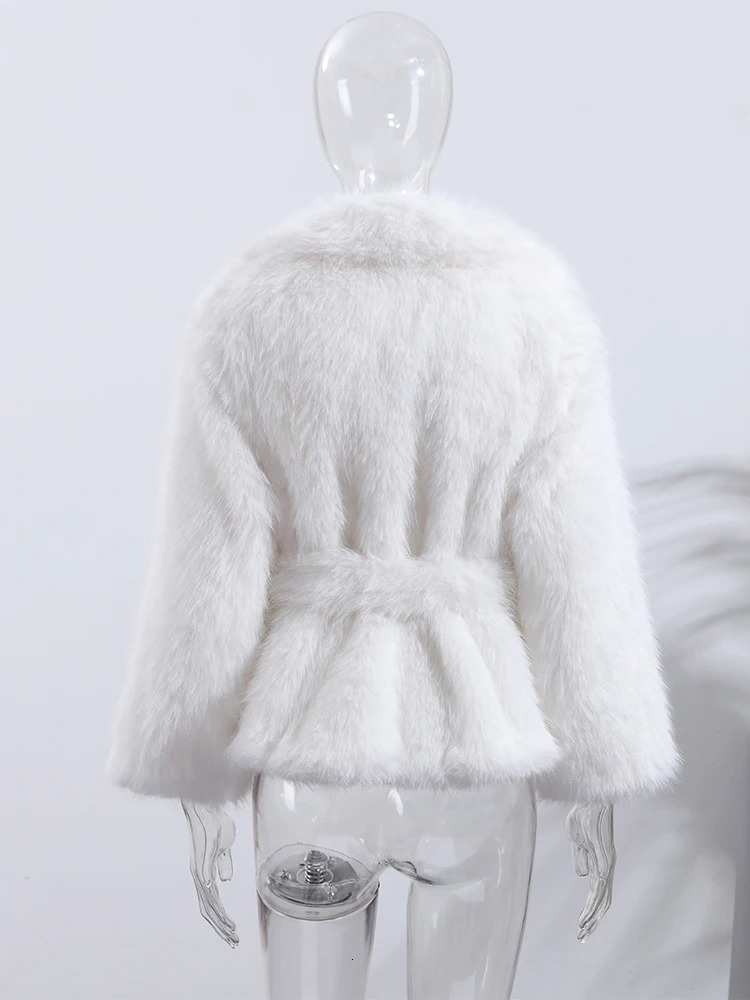 Solid Winter Thicken Faux Fur Coats For Women Warm Long Sleeve Turn Down Collar Chic Loose Jacket Street Tops 251110