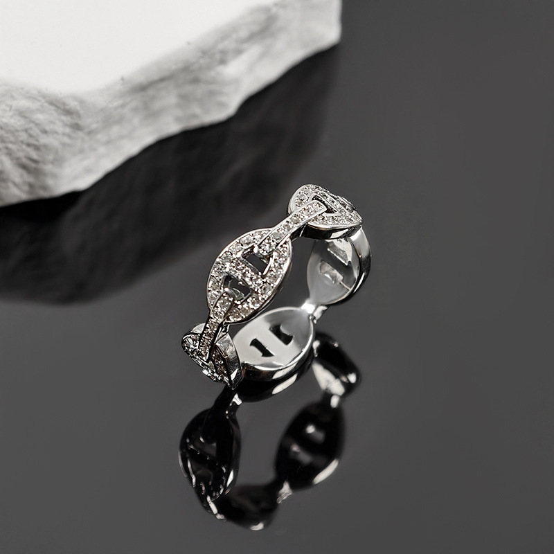 2025 Love Home Pig Designer Ring Nose Full Diamond Ring Fashion Ring For Women, Ins Style, Light Luxury, Simple High Version, Smooth Pig Nose Couple R