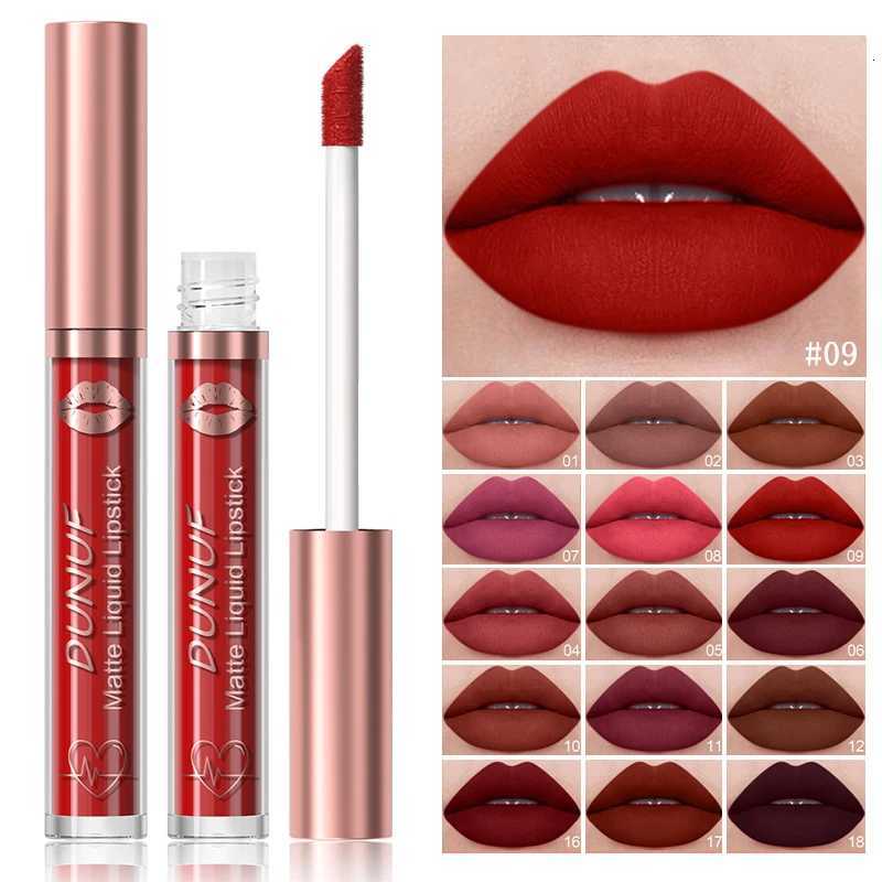 18-Colors Sexy Velvet Matte Lip Gloss Rose Pink Liquid Lipstick Beauty Red Waterproof Lasting Easy To Color Nude Lip Tint MakeupT251110