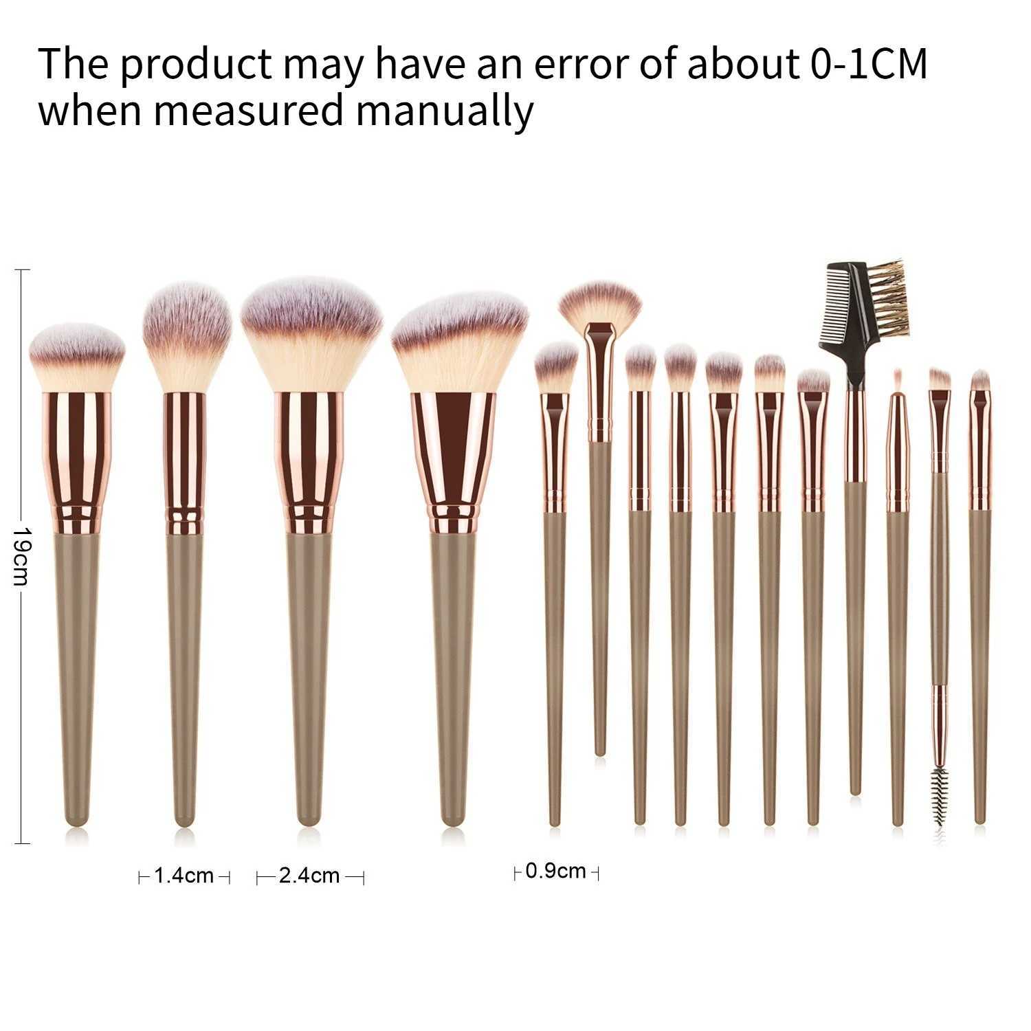 15pcs Womens makeup Professional Bag Foundation Eyelash Eyebrow Eyeshadow Cosmetic Makeup Brush Tool Set Christmas L251110