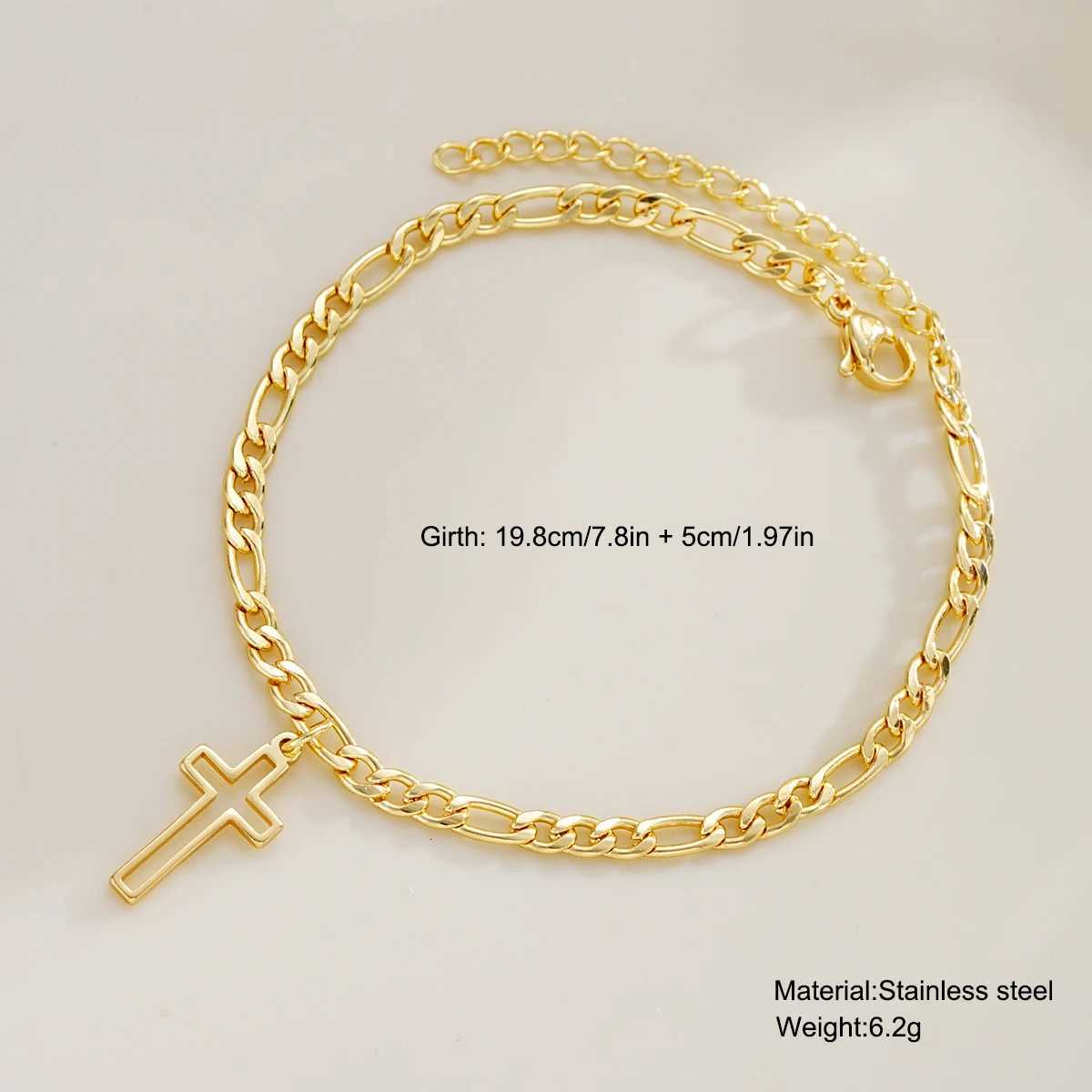 Fashion Cross Pendant Bracelet For Men Women Stainless Steel Gold Color Hollow Cross Cuban Bracelets Hip Hop Punk Jewelry GiftsT251110