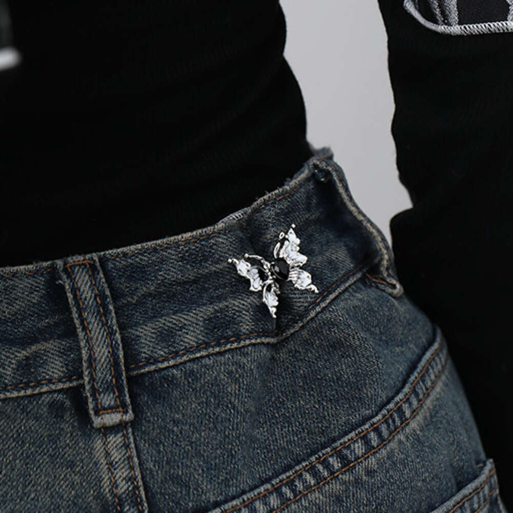 New Chinese Style Ink Butterfly Buckle Detachable No-Sew Tightening Artifact Fashion Versatile Waist Accessories for Women