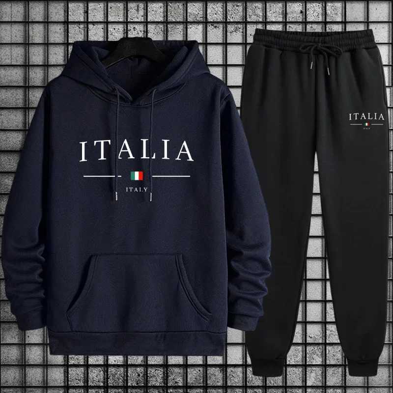 Quality Mens Tracksuit Casual Print Sweatshirts Streetwear Autumn Winter Sports Jogging Mens Clothing Single Piece Hoodies Pants W251110