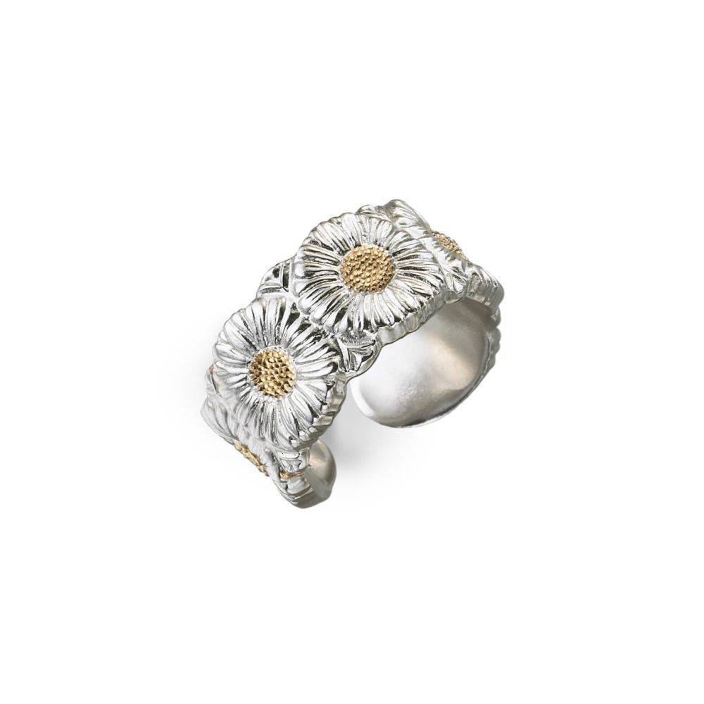 Italian Sterling Silver Small Daisy Ring For Women New Open Ring Gold Plated With Diamonds Bujia Designer Ring Ring Fashion Ring Xiaohongshu Hot Item