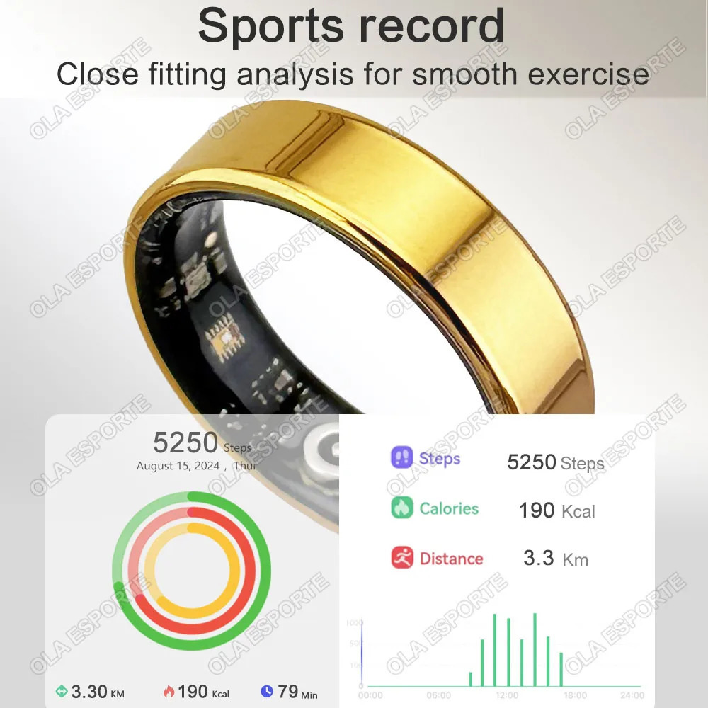 Suitable for Xiaomi smart rings men and women temperature heart rate blood oxygen monitors IP67 3ATM waterproof multi sport mode 250410