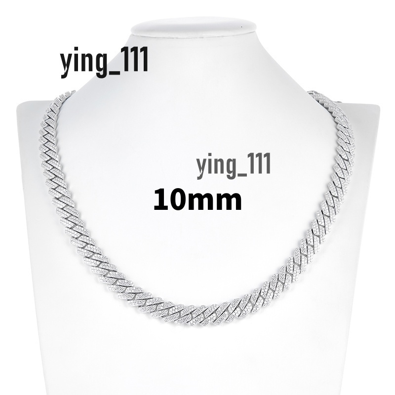 king Jewelry Hiphop Moissanite Cuban Chain Rappers Luxurious 8mm 10mm 14mm 925 Silver VVS Moissanite Cuban Link Chain