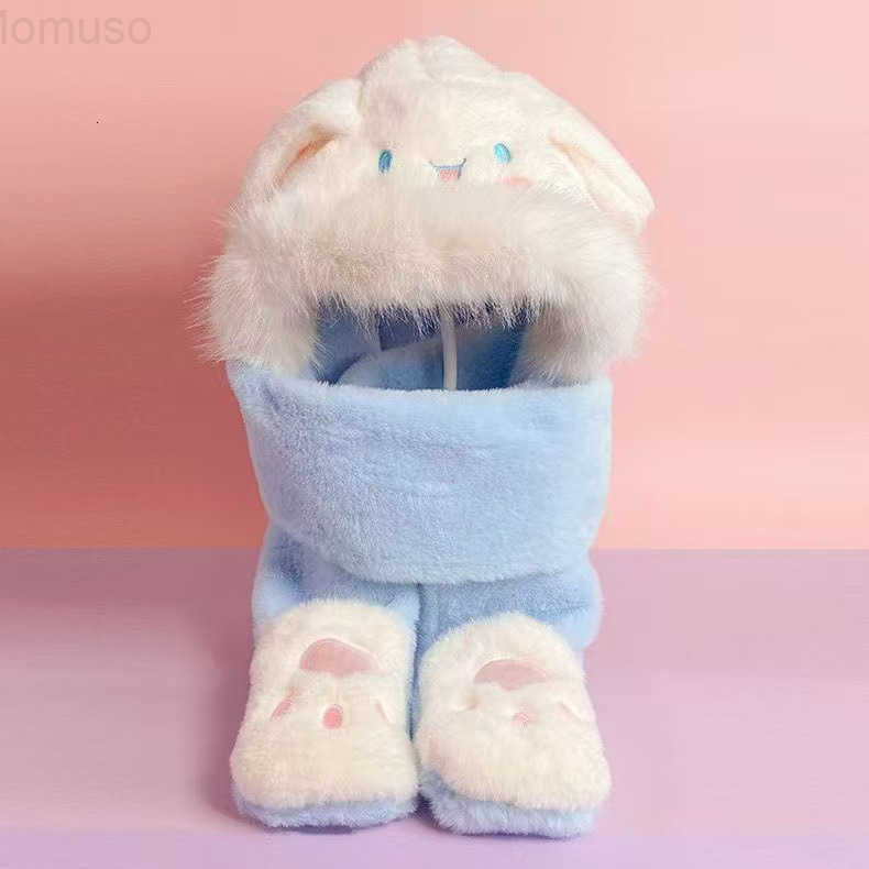 Sanrio Kuromi Childrens Winter Thickened Three-Piece Set Scarf Airbag Hat Integrated Ears Can Move H251110