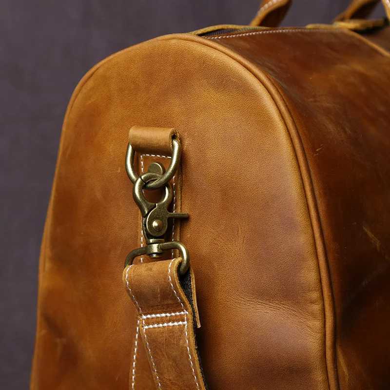 Retro Leather Mens Travel Bag Crazy-horse Leather Large-capacity Luggage Bag Top Layer Cowhide Men Portable Diagonal Bag NZPJ K251110