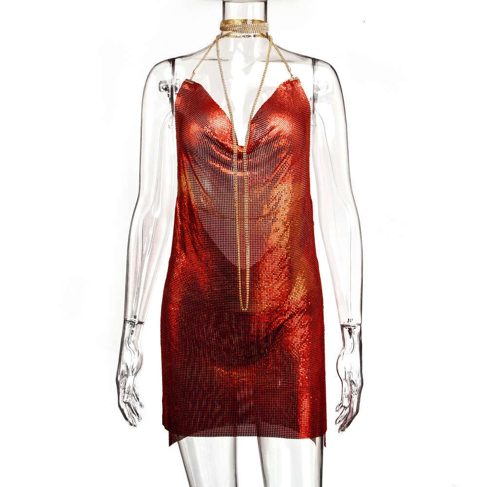 New Women's Clothing Metallic Sequin Sexy Sweet and Spicy Style Rhinestone Strap Night club maxi dress SEXY DRESSES FOR WOMEN