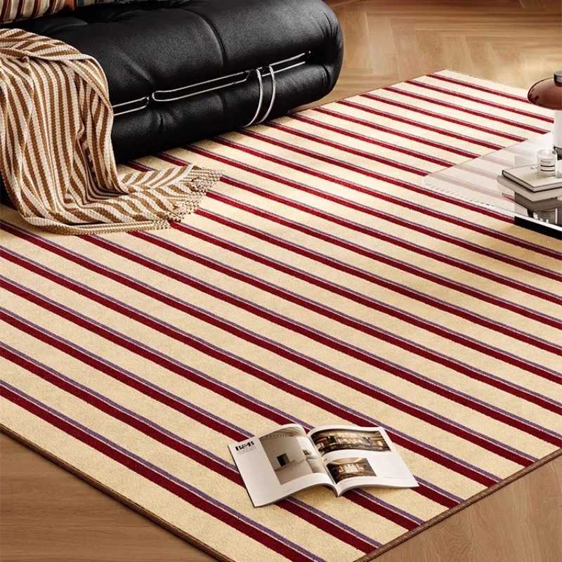 Stripe Pattern Bedroom Decor Retro Carpet Minimst Style Carpets for Living Room Anti-slip Lounge Soft Rug Washable Floor Mat Y251110