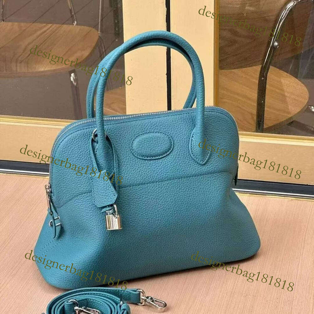 designer bag tote bag Top Layer Cowhide Leather Bowling Large Capacity Women's Shoulder Crossbody Bag Fashionable Versatile Handbag