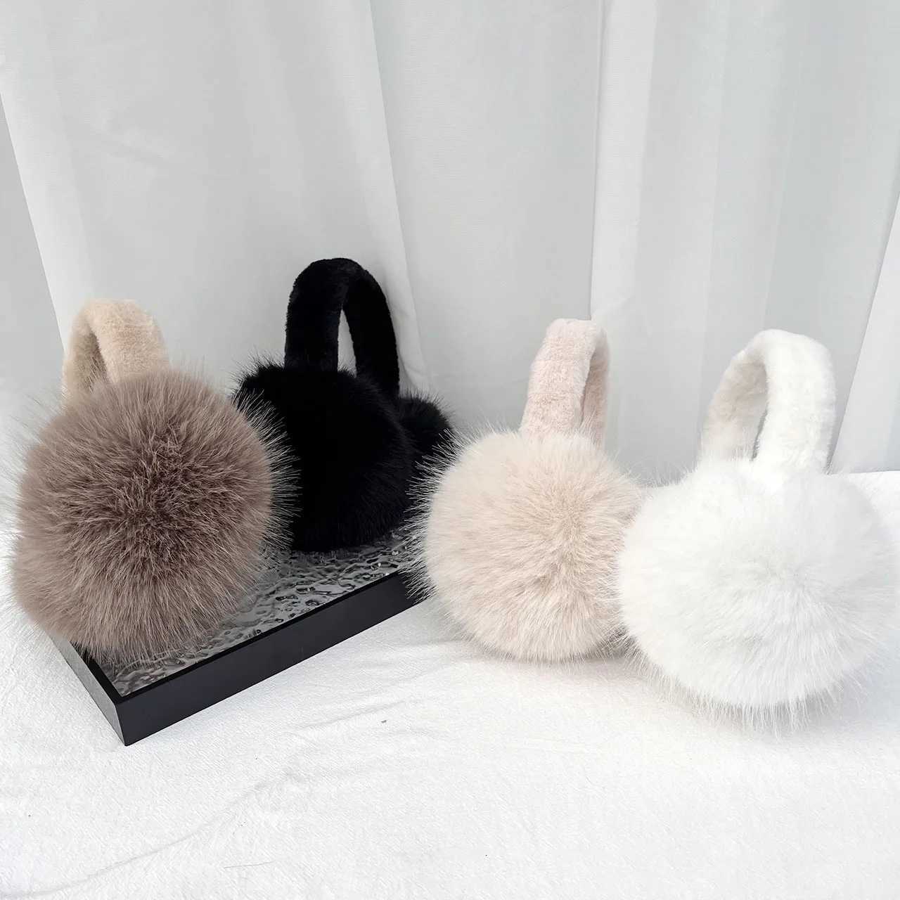 Cute Plush Fur Headphones Women Winter Warm Earmuffs Soft Cashmere Solid Fur Earplugs Fashion Unisex Ear Cover Outdoor Supplies W251110