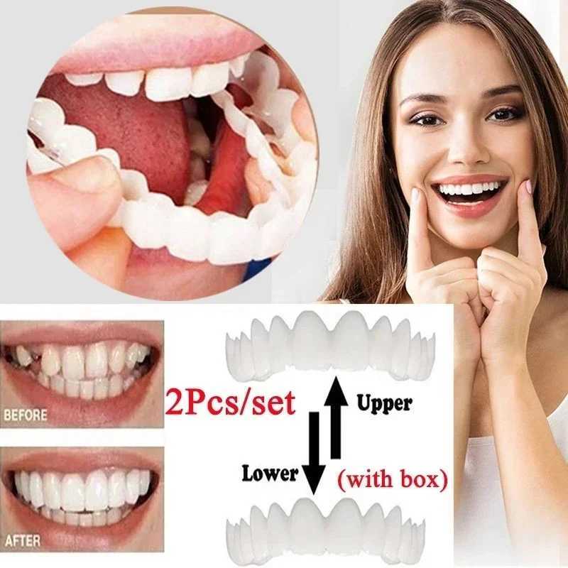 2 pieces/set of silicone whitening cover brackets for upper and lower teeth simulating teeth with smile box M250410