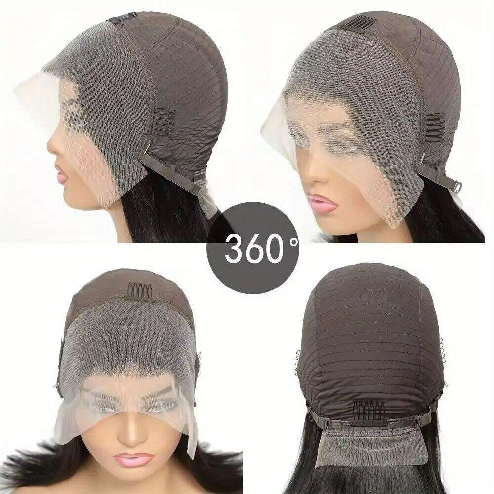 8 Inch Short Human Hair 13X4 Lace Front Wigs For Black Women Side Part Glueless Pre Plucked Frontal Bob Wig 180% Density