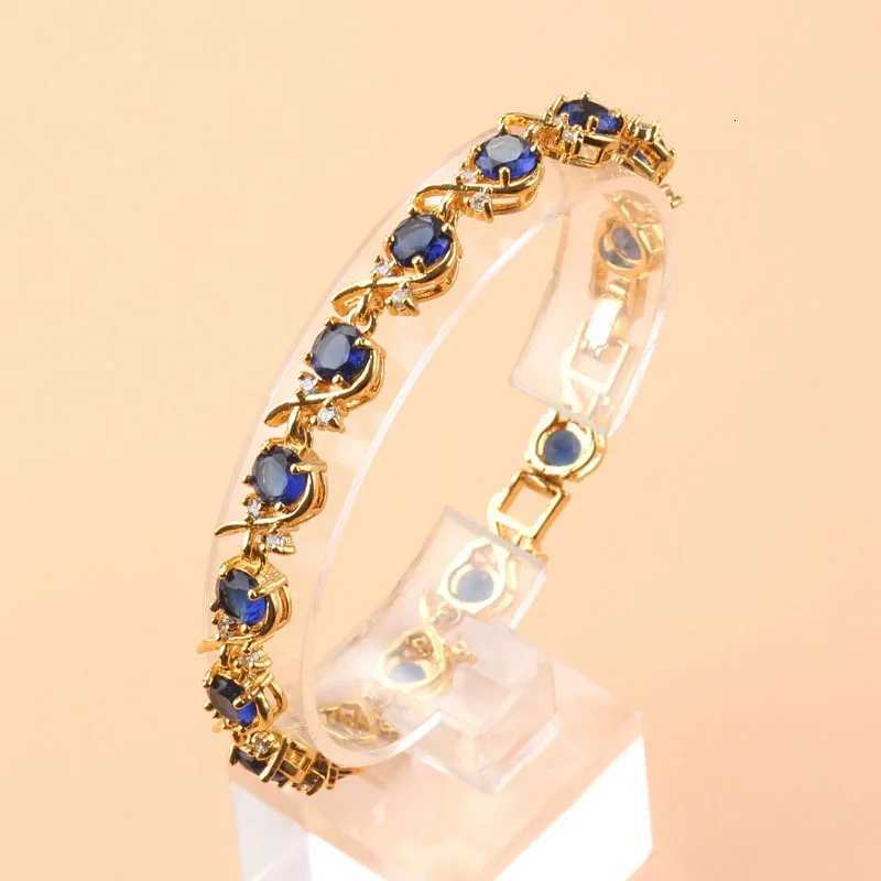 18K Gold Plated Female Bangle Bracelet 10-Color Cubic Zirconia Fashion Wedding Jewelry For Women Bridal AccessoriesT251110