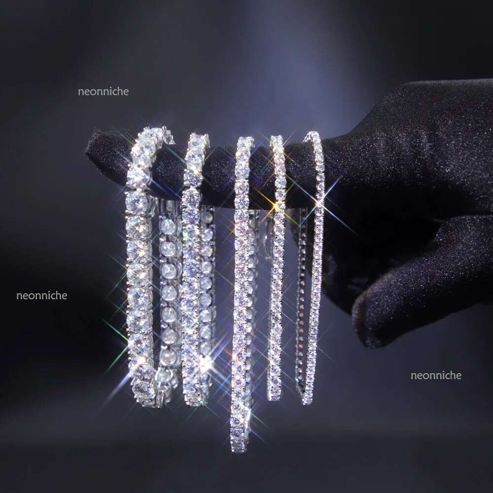 2mm-6.5mm 100% Passed Dia Test S Sier With GRA VVS Moissanite Tennis Chain Ready to Ship for Necklace