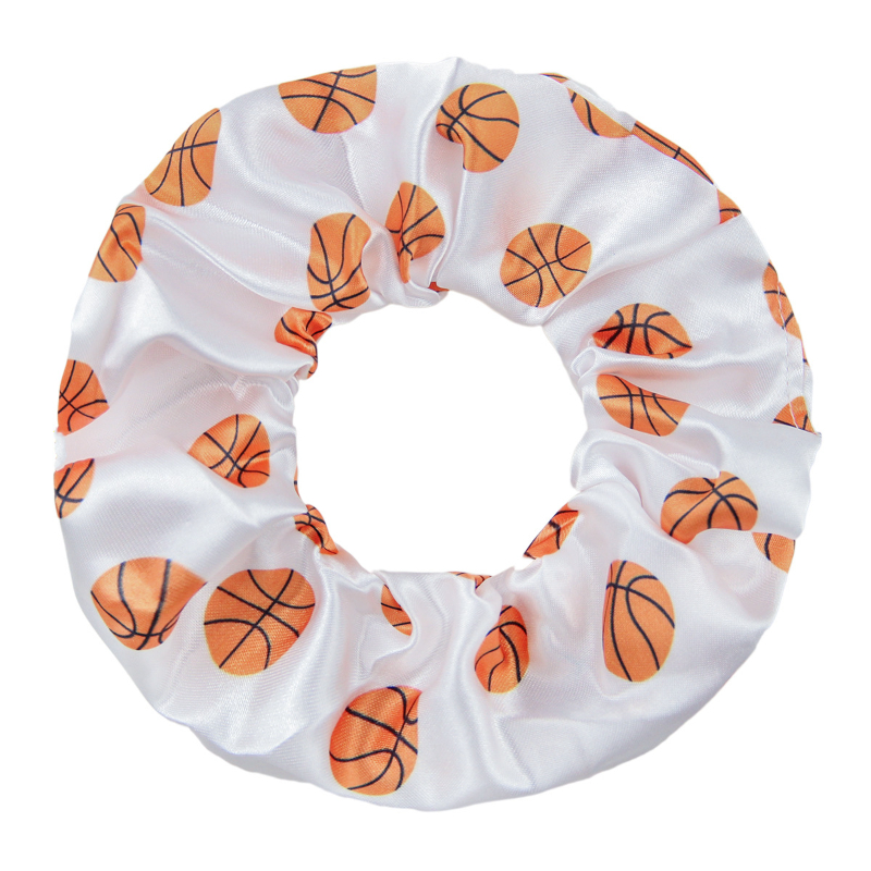 Scrunchy Hairbands Large Intestine Scrunchie Ponytail Rope Vintage Volleyball Tennis Basketball Soccer Softball Printed Hair Ring Accesorios M1134
