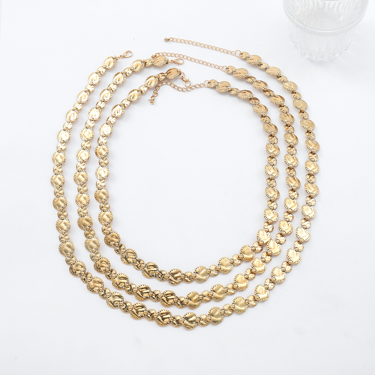 Fashionable Multi Layer Hip Hop Punk Style Necklace Geometric Coin Bohemian Style Necklace Daily Trendy Outfit Boutique Accessories