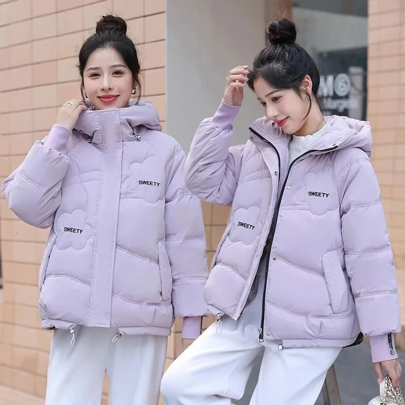 Autumn Winter Women Warm Thicken Parka Coat 2025 Women Loose Hooded Down Cotton Padded Jacket Korean Loose Women Cotton Coat 251107