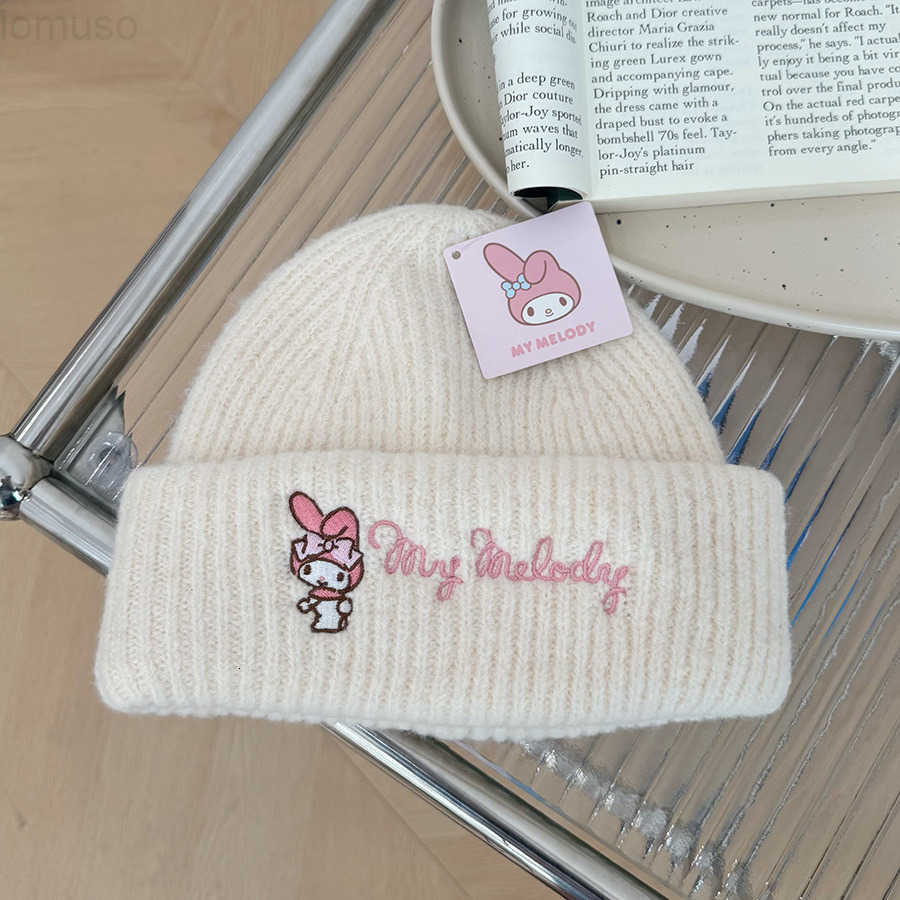 Sanrio Genuine Childrens Hat Autumn Winter Kuromi Knitted Hat Boys Girls Baby Warm Pullover Knit Hat H251110