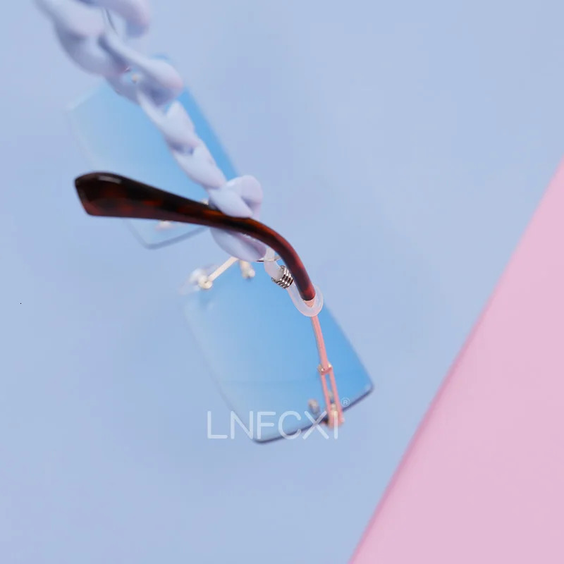 LNFCXI Retro Bright Acrylic Sunglasses Chain Tether Transparent Color Reading Glasses Pendant Neck 250410