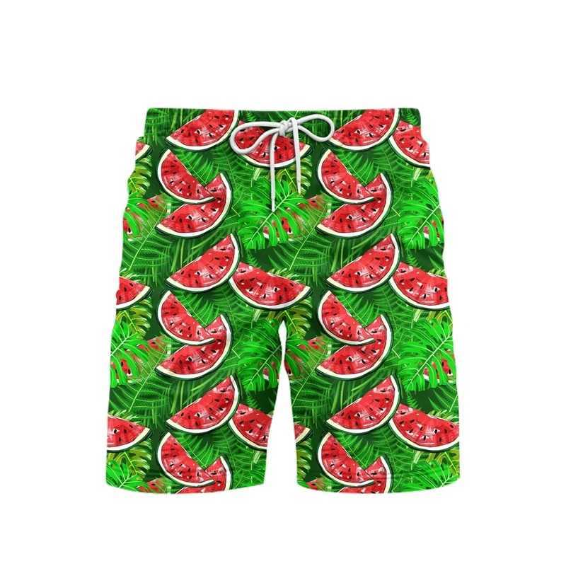 Cartoon cute pineapple 3D printed mens shorts fruit watermelon casual beach shorts fast drying fashionable streetwear shorts X250410