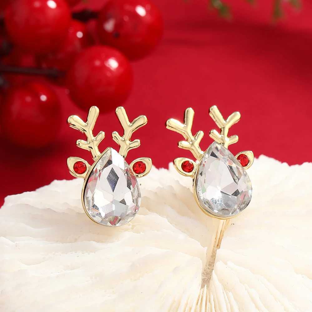 New Trendy Rhinestone Imitation Pearl Snowflake Bell Elk Christmas Hat Stud Earrings For Women Christmas Jewelry Accessories J251110