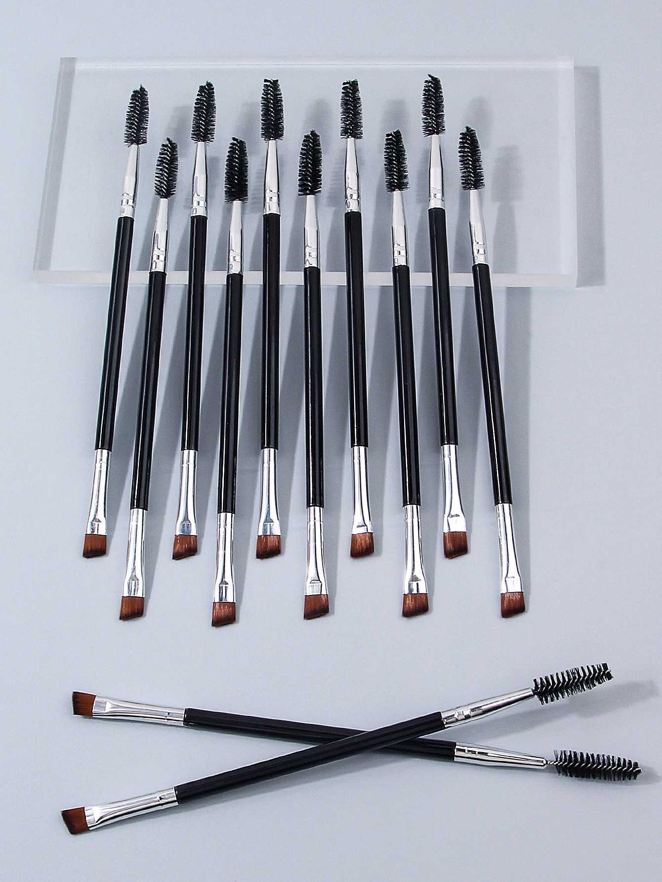 12Pcs Professional dual-head precision angled eyebrow brush eyelash brusheye makeup detail brush multi-functional makeup tool L251110