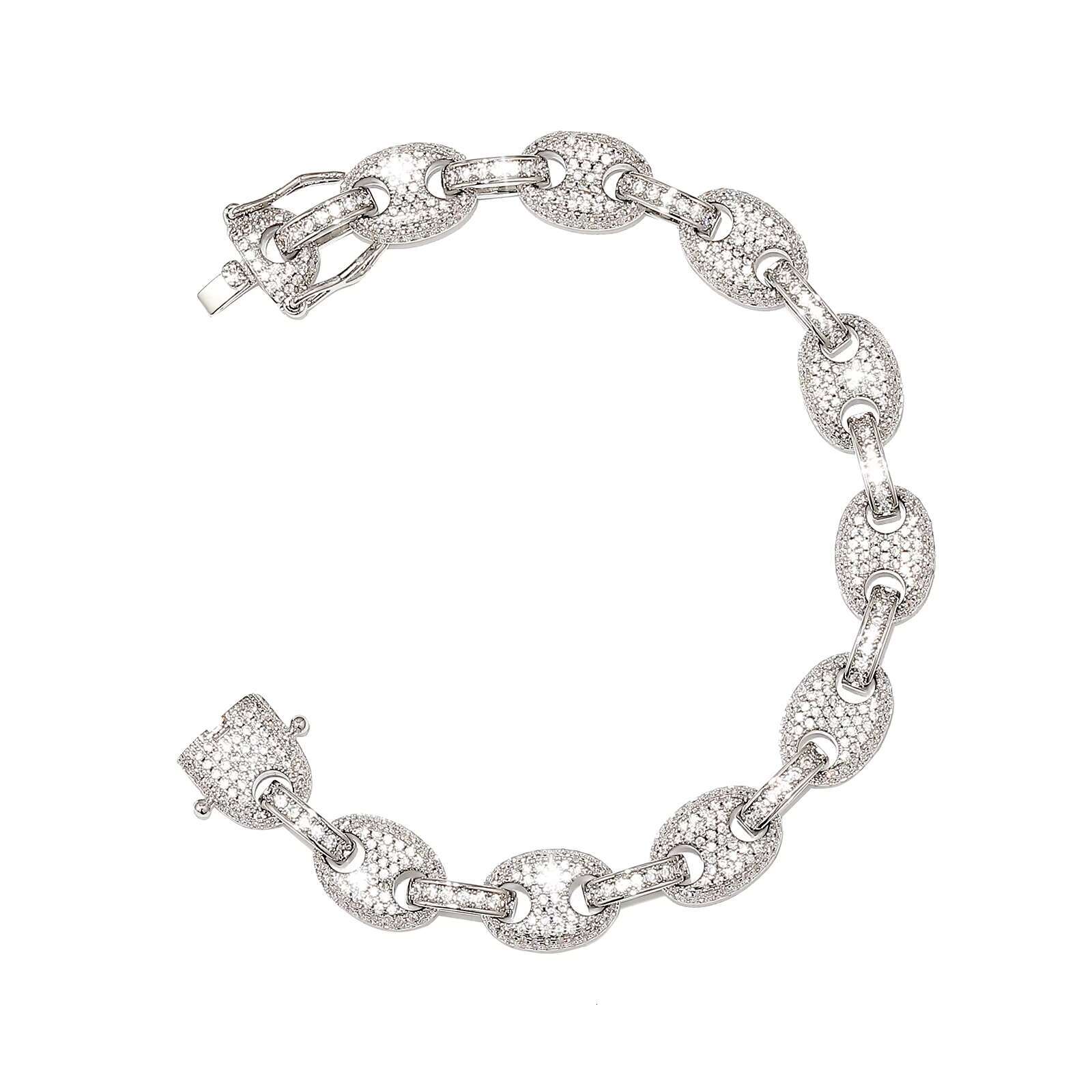 Custom Iced Out GRA Certified Moissanite Diamond Cuban Link Bracelet 925 Sterling Silver Hip Hop Style Cuban Link Chain