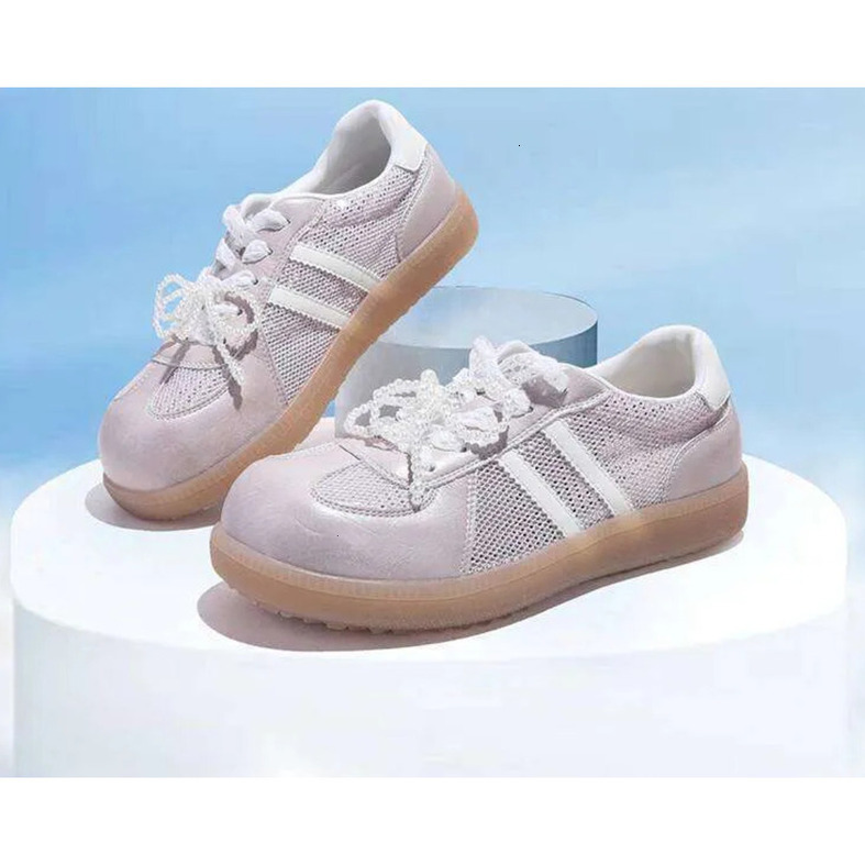 Jifffly Women's Training Shoes 2025 New Fashion Versatile Thick Sole Breathable Lace Mesh White Sneakers