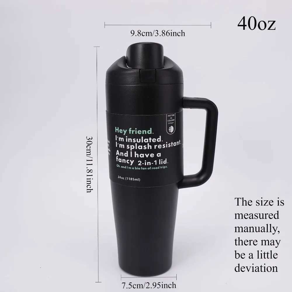 Fashionable cup 40 Oz Stainless Steel Insated g Metal Drinkware Coffee g BPA Outdoor Fitness Sports Portable g with Handle Y251110