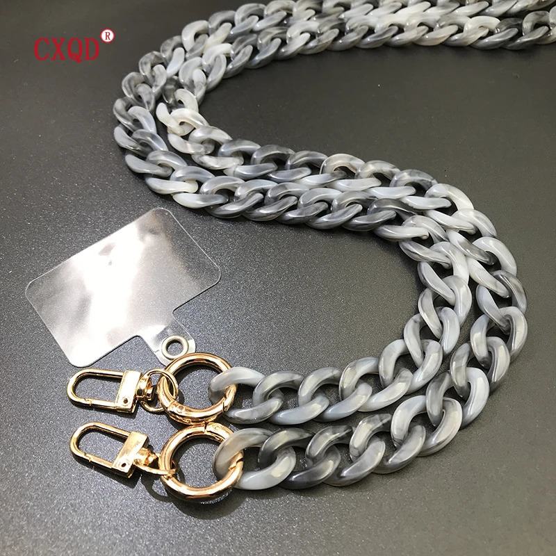 125cm Bevel Anti-lost Phone Lanyard Rope Neck Strap Colorful Portable Acrylic Cell Phone Chain Accessories Gifts Outdoor 250409