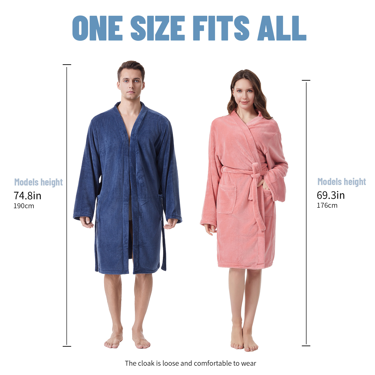 MUTAO Soft Oversized Bathrobe Quick-Dry Adult Plush Absorbent Hooded Surf Poncho Changing Robe, Lightweight & Durable with Pockets, for Aquatics, Beac