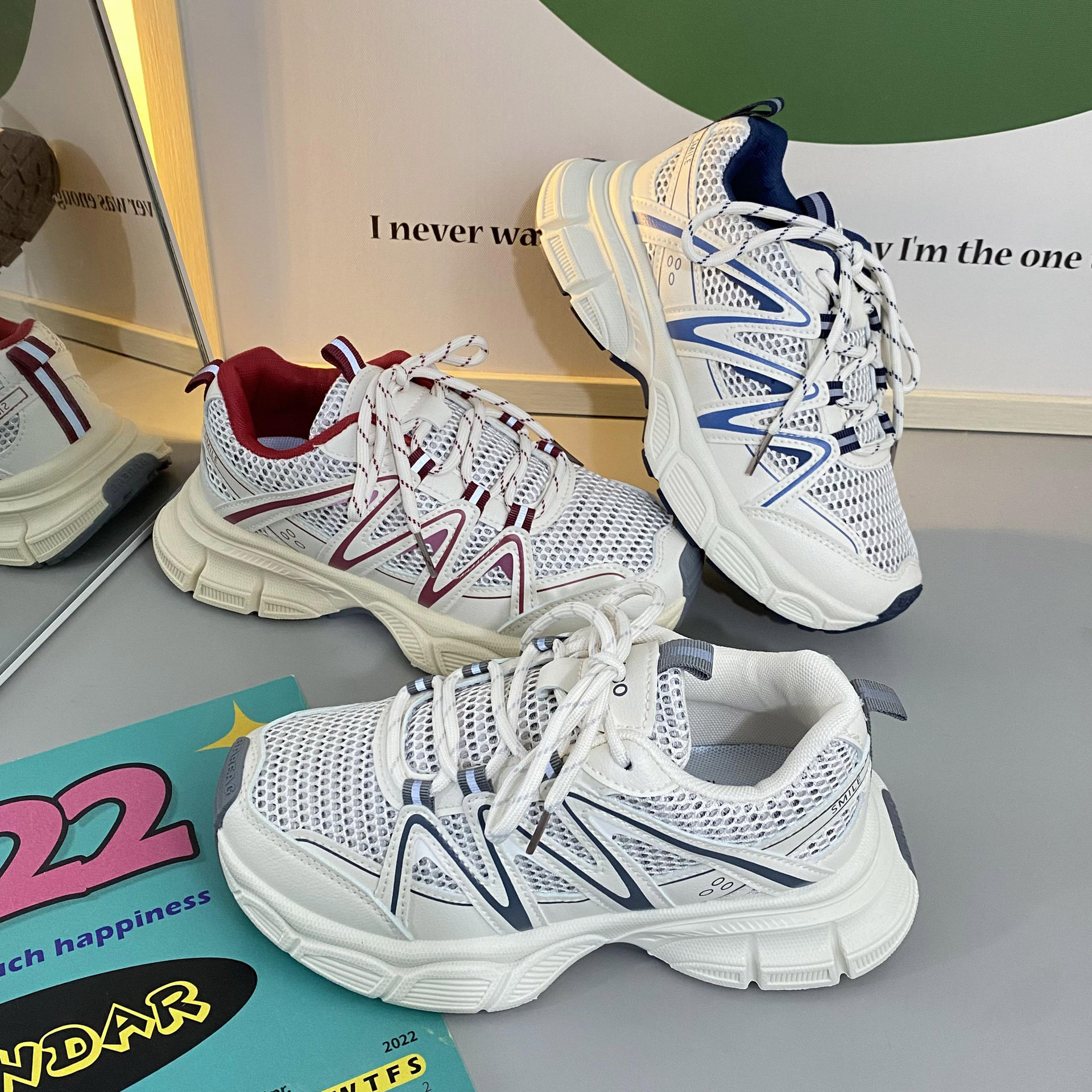 designer shoes 2025 Korean style fashion trendy thick-soled sports casual shoes for spring and autumn