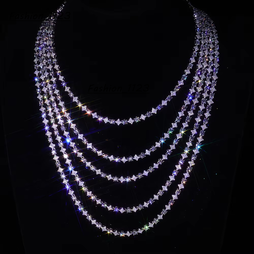 2025 Gra Jewelry 925 Sterling Silver Vvs Tennis Ice Out Lab Grown Diamond Mossanite Moissanite Necklace Chain for Women Men