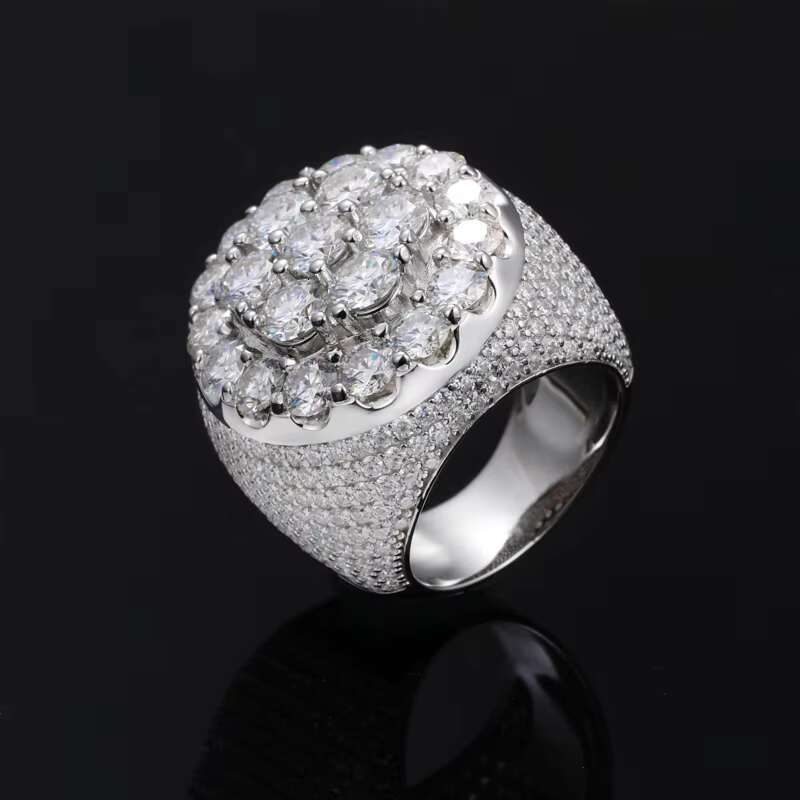 Wholesale Custom Championship Hip Hop Ring Full VVS Moissanite Diamond Baguette Cut 925 Silver With 18K for Weddings