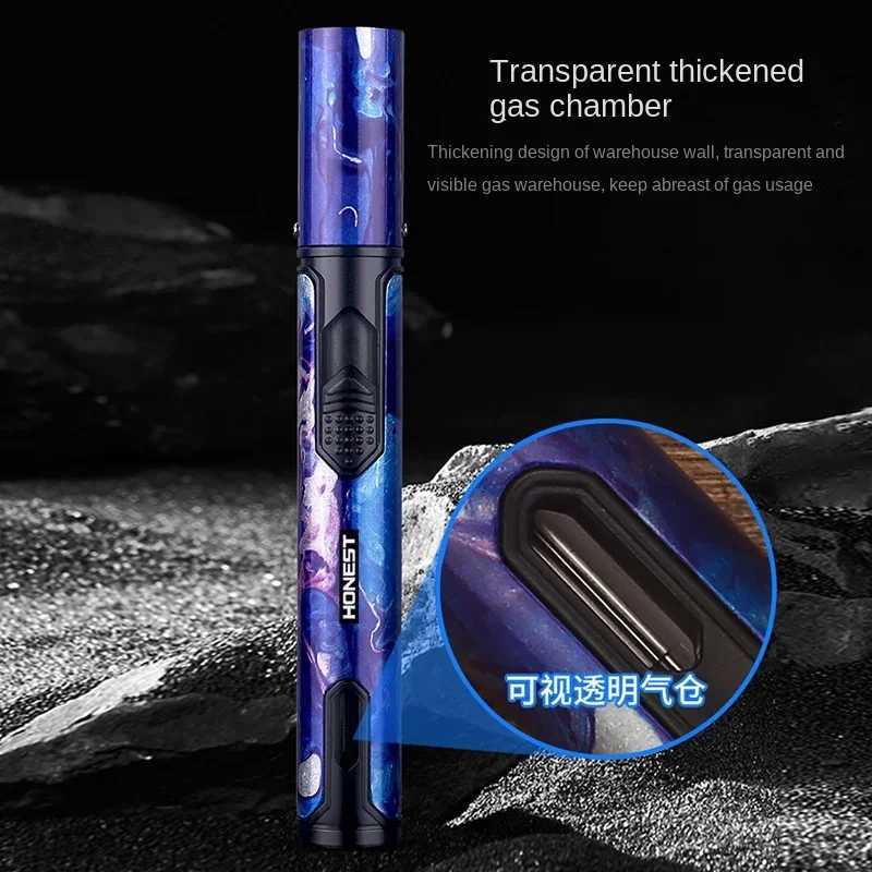 HONEST Metal Windproof Lighter Refillable Pen Torch Lighter Jet Flame Butane Lighter Kitchen BBQ Candle Camping Mens GadgetC250315