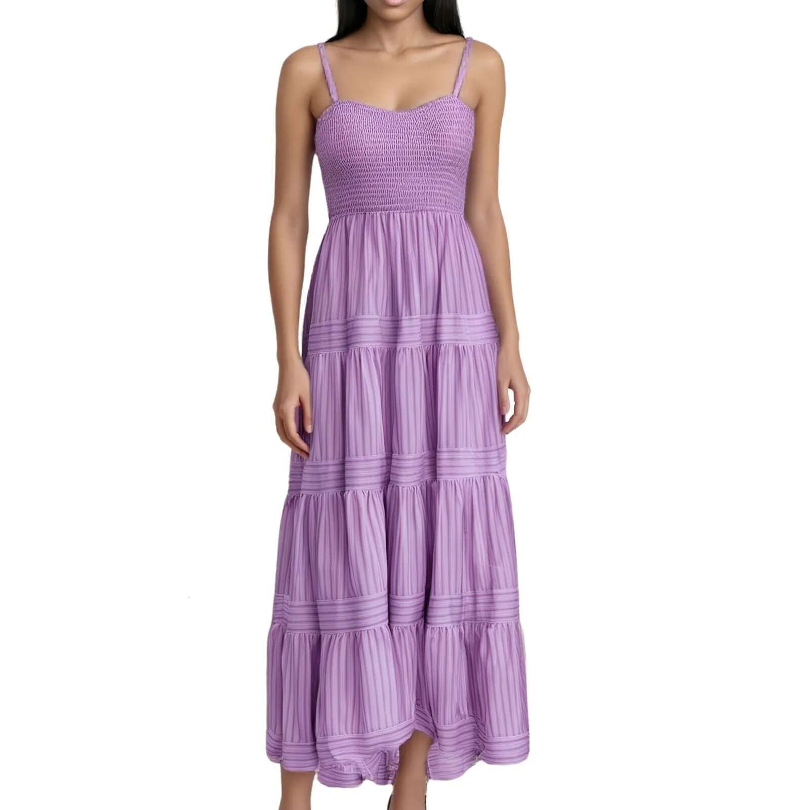 Dongdumaoyi Stripe Spaghetti Strap Dresses Women Spring Summer New Fashion Casual Vacation Long Dress Trendy Ladies A Line Vestidos