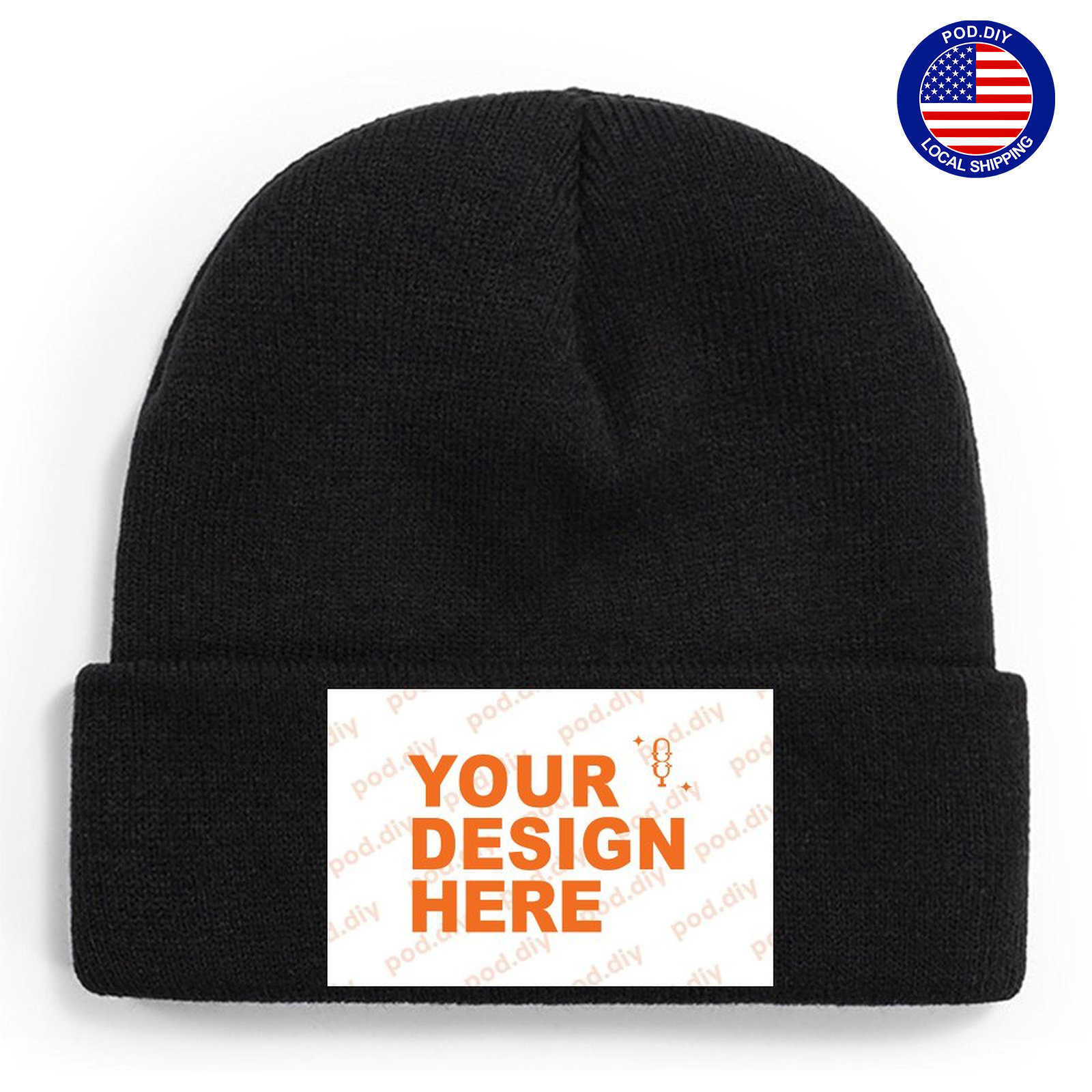 POD.DIY Unisex Knitted Cap Customizable Personalized Knitted Cap Soft Warm Brimless Hat