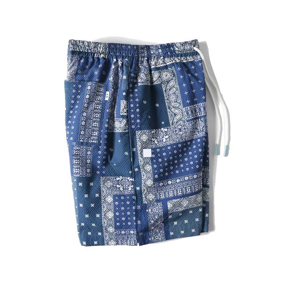 Mens Hawaiian board shorts streetwear Paisley printed casual shorts mens Harajuku summer quick drying breathable knee pants X250410