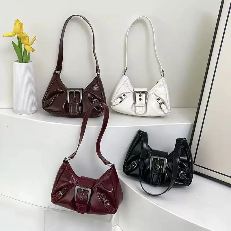 Y2K Retro Pleated Hobo Shoulder Bag for Women Selling Maillard Style Underarm Clutch Handbags Travel Work Shopping 251110