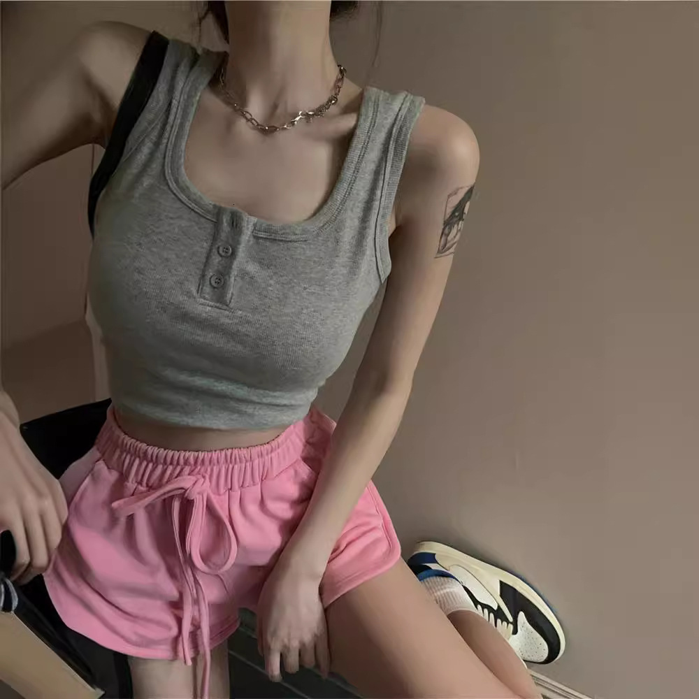 2025S Designer Women S T Shirt Pink Camisole Tank With Women S Inner Layer As A Base Summer New Sweet And Spicy Style Short U Neck Racerback Top For O