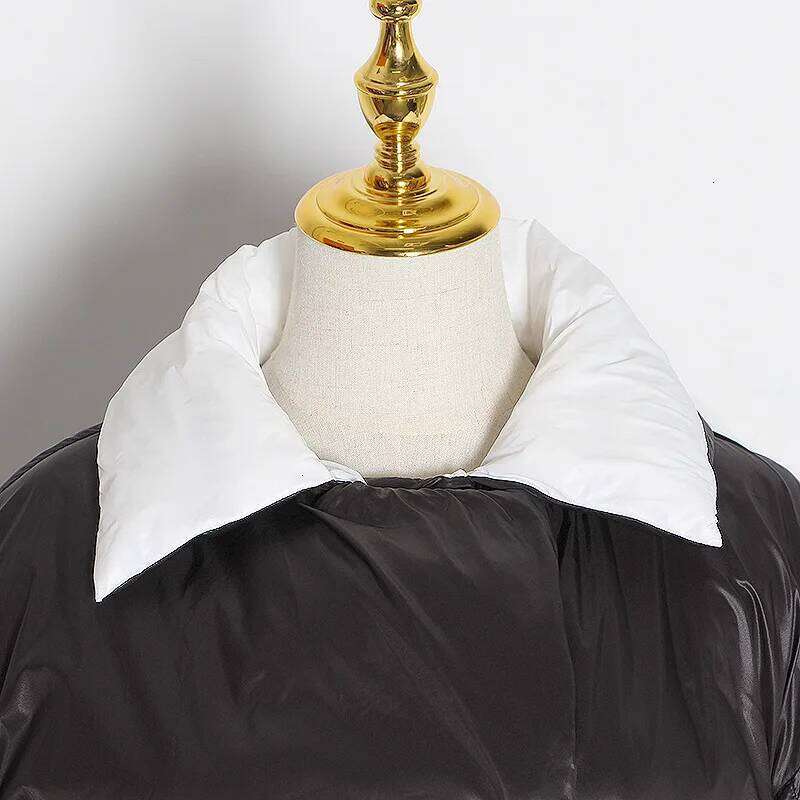 Winter Long Double Sided Use Jackets Parka Female Thick Knee Length Outwears Women White Duck Down Lace Up Warm Jacket