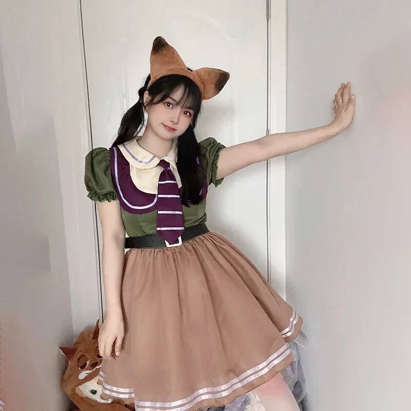 Zootopia for Women Anime Judy Hopps Cartoon Joint Style Dress Cosplay Maid Rabbit Cloth