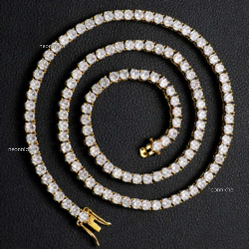 Fine jewelry necklaces Hip Hop Sterg Sier VVS moissanite dia Cluster Iced Out tennis chain bracelet necklace For Men Women
