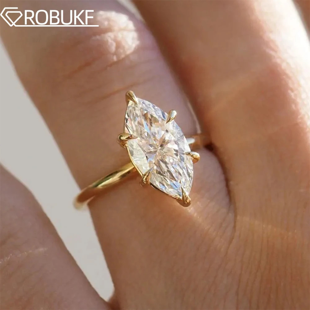 1CT 2CT Marquise Cut Solitaire Engagement Ring For Women 925 Sterling Silver 6 Prong Wedding Band With GRA Certified 251103