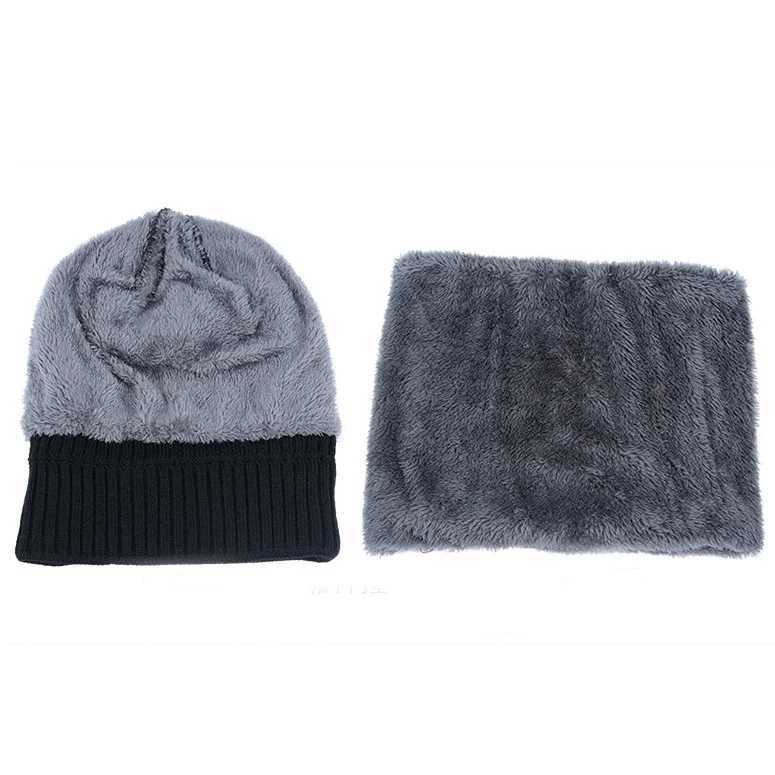 New Winter Beanie Hats Scarf Set Warm Knit Hat Skull Cap Neck Warmer with Thick Fleece Lined Winter Hat and Scarf for Men WomenXJ251110