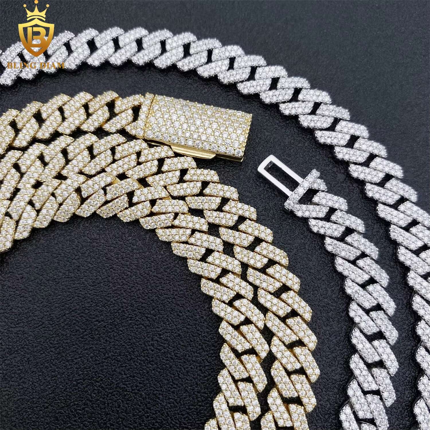 8mm Hip Hop Jewelry 925 Sterling Silver Vvs Moissanite Iced Out Mini Cuban Links Chain Bracelet Necklace