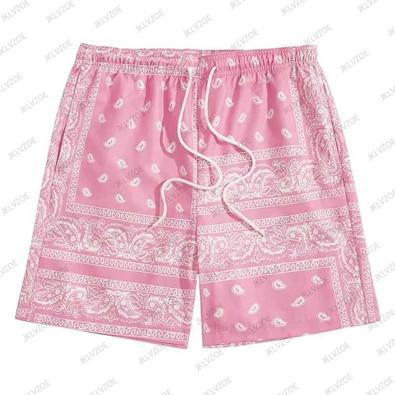 Summer New Womens and Mens Bohemian Shorts Paisley 3D Printed Quick Drying Beach Swimming Shorts High Quality Sports and Fitness Shorts X250410